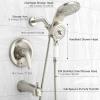 image2IN1 Tub Shower Faucet  Magnetic Bathtub Shower Faucet Set with 8 Function Rain Shower Head and Handheld  Single Handle Tub and Shower System  Brushed Nicke Valve Included