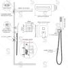 image4Function Waterfall Shower System with Body Jets SR SUN RISE Full Body Rainfall Shower System with Handheld Shower Faucet Complete Sets Wall Mounted Shower Fixture Set for Bathroom Matte BlackBrushed Nickel