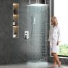 image4Function Waterfall Shower System with Body Jets SR SUN RISE Full Body Rainfall Shower System with Handheld Shower Faucet Complete Sets Wall Mounted Shower Fixture Set for Bathroom Matte BlackPolished Chrome