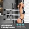 image4Function Waterfall Shower System with Body Jets SR SUN RISE Full Body Rainfall Shower System with Handheld Shower Faucet Complete Sets Wall Mounted Shower Fixture Set for Bathroom Matte BlackMatte Black