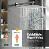 image4Function Waterfall Shower System with Body Jets SR SUN RISE Full Body Rainfall Shower System with Handheld Shower Faucet Complete Sets Wall Mounted Shower Fixture Set for Bathroom Matte BlackBrushed Nickel