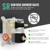 image4Function Waterfall Shower System with Body Jets SR SUN RISE Full Body Rainfall Shower System with Handheld Shower Faucet Complete Sets Wall Mounted Shower Fixture Set for Bathroom Matte BlackMatte Black