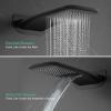 image4Function Waterfall Shower System with Body Jets SR SUN RISE Full Body Rainfall Shower System with Handheld Shower Faucet Complete Sets Wall Mounted Shower Fixture Set for Bathroom Matte BlackMatte Black