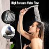 image4Function Waterfall Shower System with Body Jets SR SUN RISE Full Body Rainfall Shower System with Handheld Shower Faucet Complete Sets Wall Mounted Shower Fixture Set for Bathroom Matte BlackBrushed Nickel