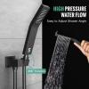 image4Function Waterfall Shower System with Body Jets SR SUN RISE Full Body Rainfall Shower System with Handheld Shower Faucet Complete Sets Wall Mounted Shower Fixture Set for Bathroom Matte BlackMatte Black