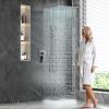 image4Function Waterfall Shower System with Body Jets SR SUN RISE Full Body Rainfall Shower System with Handheld Shower Faucet Complete Sets Wall Mounted Shower Fixture Set for Bathroom Matte BlackMatte Black