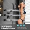 image4Function Waterfall Shower System with Body Jets SR SUN RISE Full Body Rainfall Shower System with Handheld Shower Faucet Complete Sets Wall Mounted Shower Fixture Set for Bathroom Matte BlackMatte Black