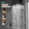 image4Function Waterfall Shower System with Body Jets SR SUN RISE Full Body Rainfall Shower System with Handheld Shower Faucet Complete Sets Wall Mounted Shower Fixture Set for Bathroom Matte BlackMatte Black