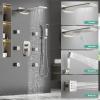 image4Function Waterfall Shower System with Body Jets SR SUN RISE Full Body Rainfall Shower System with Handheld Shower Faucet Complete Sets Wall Mounted Shower Fixture Set for Bathroom Matte BlackBrushed Nickel