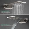 image4Function Waterfall Shower System with Body Jets SR SUN RISE Full Body Rainfall Shower System with Handheld Shower Faucet Complete Sets Wall Mounted Shower Fixture Set for Bathroom Matte BlackBrushed Nickel