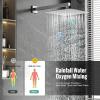 image4Function Waterfall Shower System with Body Jets SR SUN RISE Full Body Rainfall Shower System with Handheld Shower Faucet Complete Sets Wall Mounted Shower Fixture Set for Bathroom Matte BlackBrushed Nickel