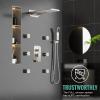image4Function Waterfall Shower System with Body Jets SR SUN RISE Full Body Rainfall Shower System with Handheld Shower Faucet Complete Sets Wall Mounted Shower Fixture Set for Bathroom Matte BlackBrushed Nickel