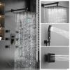 image4Function Waterfall Shower System with Body Jets SR SUN RISE Full Body Rainfall Shower System with Handheld Shower Faucet Complete Sets Wall Mounted Shower Fixture Set for Bathroom Matte BlackMatte Black