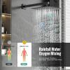 image4Function Waterfall Shower System with Body Jets SR SUN RISE Full Body Rainfall Shower System with Handheld Shower Faucet Complete Sets Wall Mounted Shower Fixture Set for Bathroom Matte BlackMatte Black