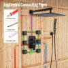 image4Function Waterfall Shower System with Body Jets SR SUN RISE Full Body Rainfall Shower System with Handheld Shower Faucet Complete Sets Wall Mounted Shower Fixture Set for Bathroom Matte BlackMatte Black