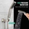 image4Function Waterfall Shower System with Body Jets SR SUN RISE Full Body Rainfall Shower System with Handheld Shower Faucet Complete Sets Wall Mounted Shower Fixture Set for Bathroom Matte BlackBrushed Nickel