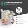 image4Function Waterfall Shower System with Body Jets SR SUN RISE Full Body Rainfall Shower System with Handheld Shower Faucet Complete Sets Wall Mounted Shower Fixture Set for Bathroom Matte BlackPolished Chrome