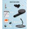 imageFiltered Shower Head with Handheld High Pressure 9 Spray Mode Chrome Showerhead with Filtersdetachable shower headWater Softener Filters Beads for Hard Water Remove ChlorineMatte Black