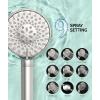 imageFiltered Shower Head with Handheld High Pressure 9 Spray Mode Chrome Showerhead with Filtersdetachable shower headWater Softener Filters Beads for Hard Water Remove ChlorineBrushed Nickel
