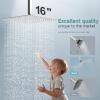 imageSR SUN RISE 12 Inch Brass Rain Shower Head Oil Rubbed Bronze High Pressure Rainfall Showerhead Water SavingBrushed Nickel