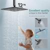 imageSR SUN RISE 12 Inch Brass Rain Shower Head Oil Rubbed Bronze High Pressure Rainfall Showerhead Water SavingMatte Black