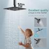 imageSR SUN RISE 12 Inch Brass Rain Shower Head Oil Rubbed Bronze High Pressure Rainfall Showerhead Water SavingMatte Black