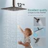imageSR SUN RISE 12 Inch Brass Rain Shower Head Oil Rubbed Bronze High Pressure Rainfall Showerhead Water SavingOil Rubbed Bronze