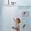imageSR SUN RISE 12 Inch Brass Rain Shower Head Oil Rubbed Bronze High Pressure Rainfall Showerhead Water SavingPolished Chrome