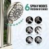 imageSR SUN RISE 12 Inch Rain Shower System High Pressure Shower Heads and Handheld 6Spray Combo Set Slide Bar Shower Faucets Sets Complete Included Valve and Trim Kit for Bathroom Brushed NickelBrushed Nickel