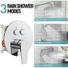 imageSR SUN RISE 12 Inch Rain Shower System High Pressure Shower Heads and Handheld 6Spray Combo Set Slide Bar Shower Faucets Sets Complete Included Valve and Trim Kit for Bathroom Brushed NickelPolished Chrome