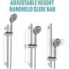 imageSR SUN RISE 12 Inch Rain Shower System High Pressure Shower Heads and Handheld 6Spray Combo Set Slide Bar Shower Faucets Sets Complete Included Valve and Trim Kit for Bathroom Brushed NickelPolished Chrome