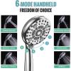 imageSR SUN RISE 12 Inch Rain Shower System High Pressure Shower Heads and Handheld 6Spray Combo Set Slide Bar Shower Faucets Sets Complete Included Valve and Trim Kit for Bathroom Brushed NickelPolished Chrome