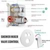 imageSR SUN RISE 12 Inch Rain Shower System High Pressure Shower Heads and Handheld 6Spray Combo Set Slide Bar Shower Faucets Sets Complete Included Valve and Trim Kit for Bathroom Brushed NickelPolished Chrome