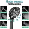 imageSR SUN RISE 12 Inch Rain Shower System High Pressure Shower Heads and Handheld 6Spray Combo Set Slide Bar Shower Faucets Sets Complete Included Valve and Trim Kit for Bathroom Brushed NickelMatte Black