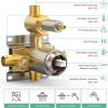 imageSR SUN RISE 12 Inch Rain Shower System High Pressure Shower Heads and Handheld 6Spray Combo Set Slide Bar Shower Faucets Sets Complete Included Valve and Trim Kit for Bathroom Brushed NickelBrushed Nickel