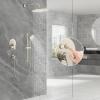 imageSR SUN RISE 12 Inch Rain Shower System High Pressure Shower Heads and Handheld 6Spray Combo Set Slide Bar Shower Faucets Sets Complete Included Valve and Trim Kit for Bathroom Brushed NickelBrushed Nickel