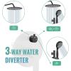 imageSR SUN RISE 12 Inch Rain Shower System High Pressure Shower Heads and Handheld 6Spray Combo Set Slide Bar Shower Faucets Sets Complete Included Valve and Trim Kit for Bathroom Brushed NickelMatte Black