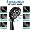 imageSR SUN RISE 12 Inch Rain Shower System High Pressure Shower Heads and Handheld 6Spray Combo Set Slide Bar Shower Faucets Sets Complete Included Valve and Trim Kit for Bathroom Brushed NickelMatte Black