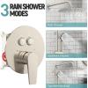 imageSR SUN RISE 12 Inch Rain Shower System High Pressure Shower Heads and Handheld 6Spray Combo Set Slide Bar Shower Faucets Sets Complete Included Valve and Trim Kit for Bathroom Brushed NickelBrushed Nickel