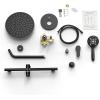 imageSR SUN RISE 12 Inch Rain Shower System High Pressure Shower Heads and Handheld 6Spray Combo Set Slide Bar Shower Faucets Sets Complete Included Valve and Trim Kit for Bathroom Brushed NickelMatte Black