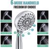 imageSR SUN RISE 12 Inch Rain Shower System High Pressure Shower Heads and Handheld 6Spray Combo Set Slide Bar Shower Faucets Sets Complete Included Valve and Trim Kit for Bathroom Brushed NickelPolished Chrome