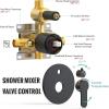 imageSR SUN RISE 12 Inch Rain Shower System High Pressure Shower Heads and Handheld 6Spray Combo Set Slide Bar Shower Faucets Sets Complete Included Valve and Trim Kit for Bathroom Brushed NickelMatte Black