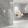 imageSR SUN RISE 12 Inch Rain Shower System High Pressure Shower Heads and Handheld 6Spray Combo Set Slide Bar Shower Faucets Sets Complete Included Valve and Trim Kit for Bathroom Brushed NickelBrushed Nickel