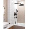 imageSR SUN RISE 12 Inch Rain Shower System High Pressure Shower Heads and Handheld 6Spray Combo Set Slide Bar Shower Faucets Sets Complete Included Valve and Trim Kit for Bathroom Brushed NickelOil Rubbed Bronze