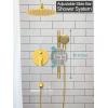 imageSR SUN RISE 12 Inch Rain Shower System High Pressure Shower Heads and Handheld 6Spray Combo Set Slide Bar Shower Faucets Sets Complete Included Valve and Trim Kit for Bathroom Brushed NickelBrushed Gold