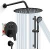 imageSR SUN RISE 12 Inch Rain Shower System High Pressure Shower Heads and Handheld 6Spray Combo Set Slide Bar Shower Faucets Sets Complete Included Valve and Trim Kit for Bathroom Brushed NickelMatte Black