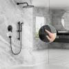 imageSR SUN RISE 12 Inch Rain Shower System High Pressure Shower Heads and Handheld 6Spray Combo Set Slide Bar Shower Faucets Sets Complete Included Valve and Trim Kit for Bathroom Brushed NickelMatte Black