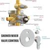 imageSR SUN RISE 12 Inch Rain Shower System High Pressure Shower Heads and Handheld 6Spray Combo Set Slide Bar Shower Faucets Sets Complete Included Valve and Trim Kit for Bathroom Brushed NickelPolished Chrome