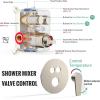imageSR SUN RISE 12 Inch Rain Shower System High Pressure Shower Heads and Handheld 6Spray Combo Set Slide Bar Shower Faucets Sets Complete Included Valve and Trim Kit for Bathroom Brushed NickelBrushed Nickel