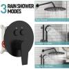 imageSR SUN RISE 12 Inch Rain Shower System High Pressure Shower Heads and Handheld 6Spray Combo Set Slide Bar Shower Faucets Sets Complete Included Valve and Trim Kit for Bathroom Brushed NickelMatte Black